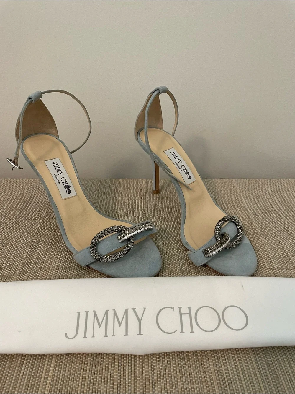 Jimmy Choo Tamsyn Embellished Buckle Stiletto Heel Sandals - Picture 1 of 3